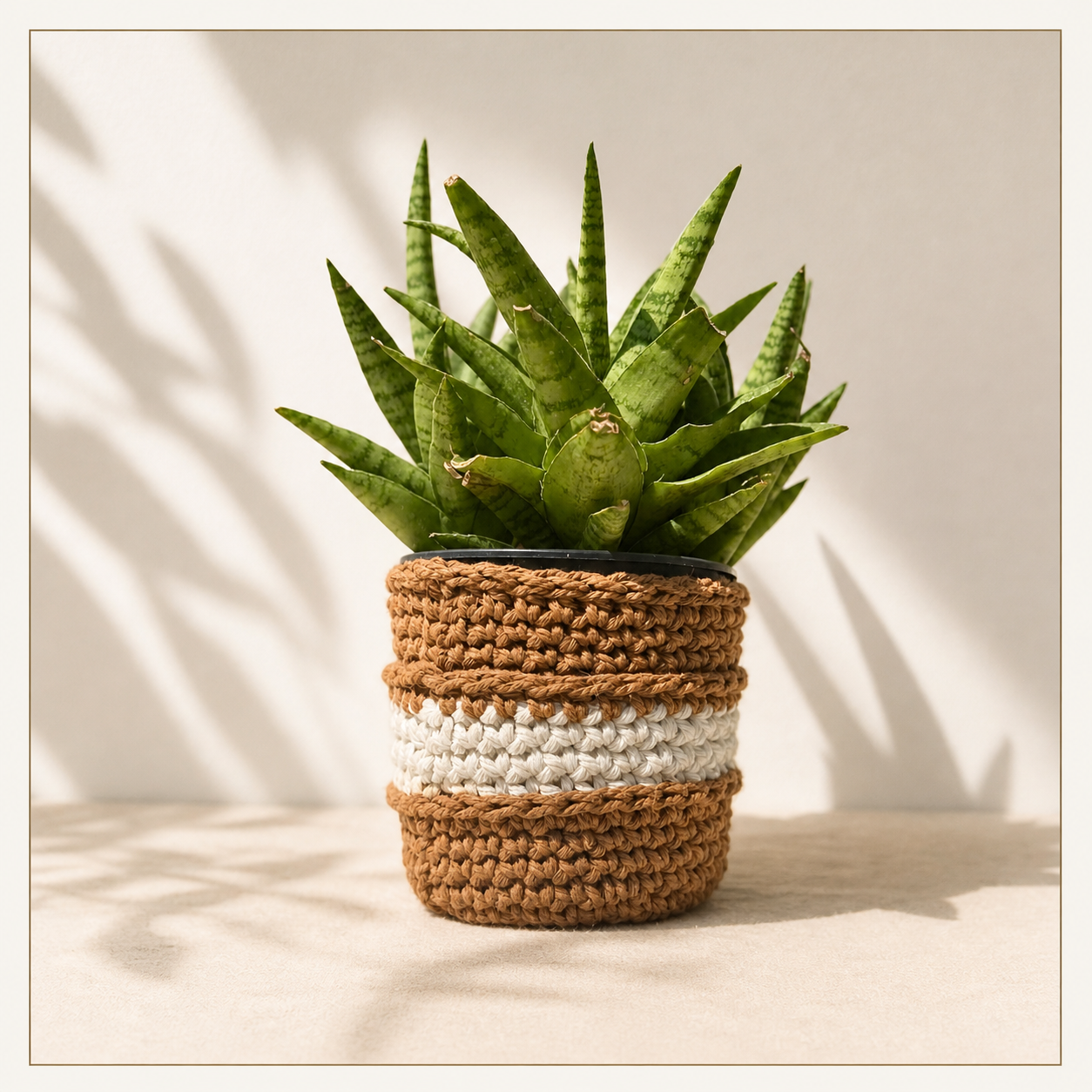 🧵 The Willow Sleeve – Crochet Planter Cover