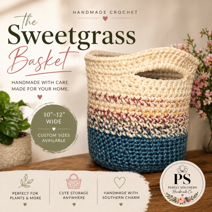 The Sweetgrass Basket | Handmade Crochet Storage & Planter